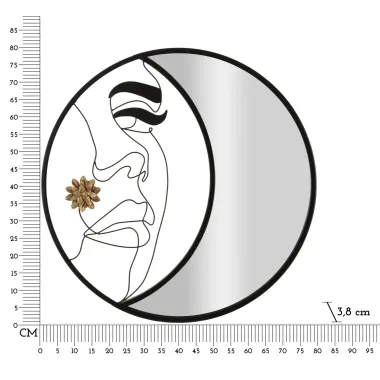 LUSTRO NA ŚCIANĘ MELLY Ø 80X3,8 cm (WYMIARY LUSTRA 27X76 cm)